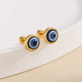 18K Gold Plated Evil Eye Earrings - Stud Earrings