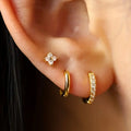 18K Gold Plated Sterling Silver Huggie Hoop Earrings Set • Minimalist Everyday Jewelry