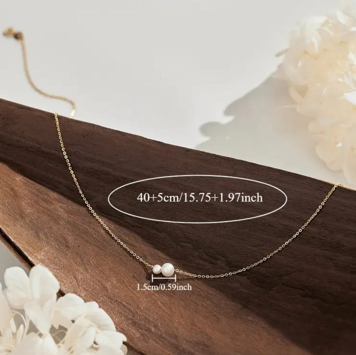 Dainty 18k Gold Plated Pearl Pendant Necklace – Minimalist Everyday Jewelry