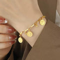 Never Fades - Water Resistant - 18k Adjustable Chain Link with 3 Charms Bracelet