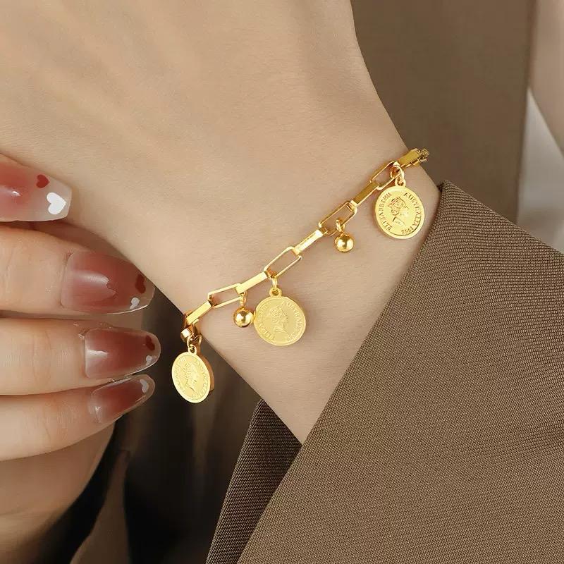 Never Fades - Water Resistant - 18k Adjustable Chain Link with 3 Charms Bracelet
