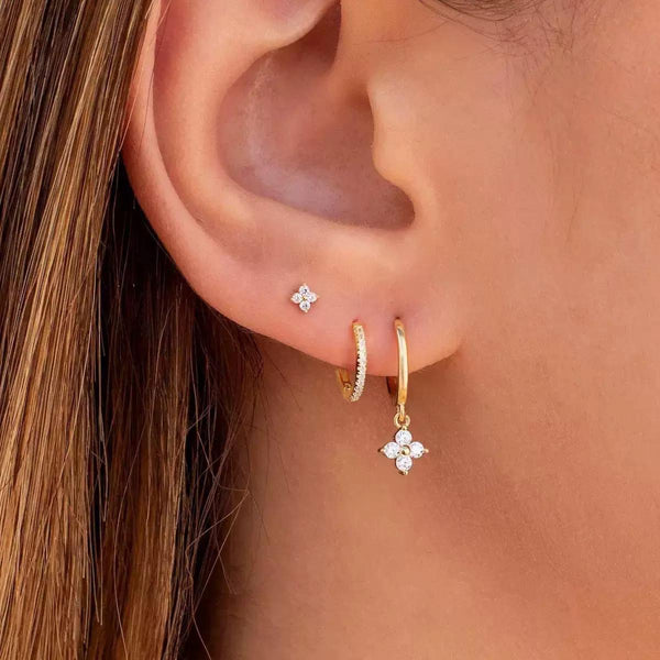 6pc Gold Plated Hoop Earrings Set • Minimalist Huggie Jewelry