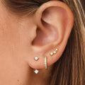 18k Gold Plated Sterling Silver Ear Stack Set • Minimalist Everyday Hoops