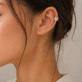 18K Gold Flower Ear Cuff • No Piercing • fake helix piercing