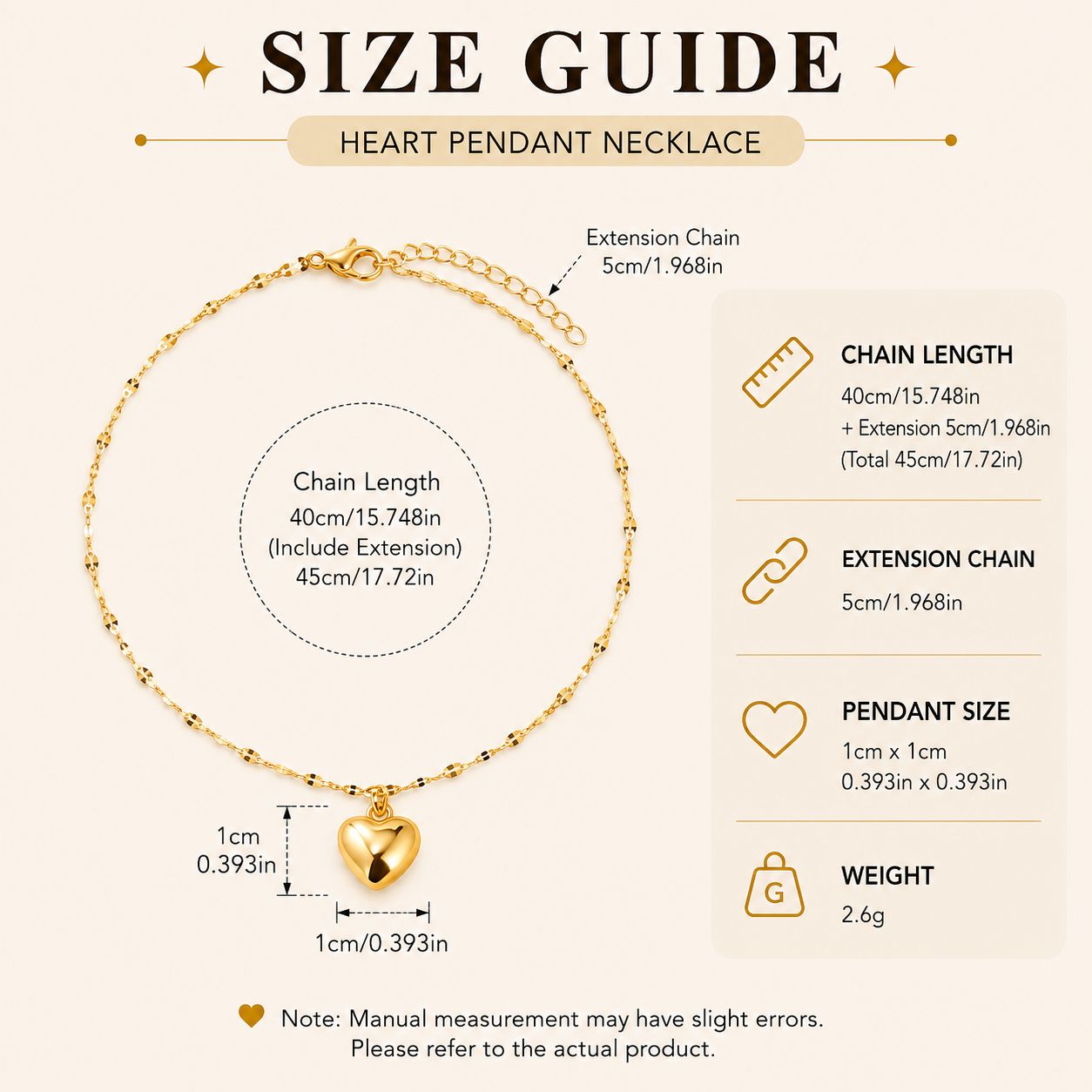 Minimalist 18K Gold Plated Heart Charm Pendant Necklace - Everyday Jewelry