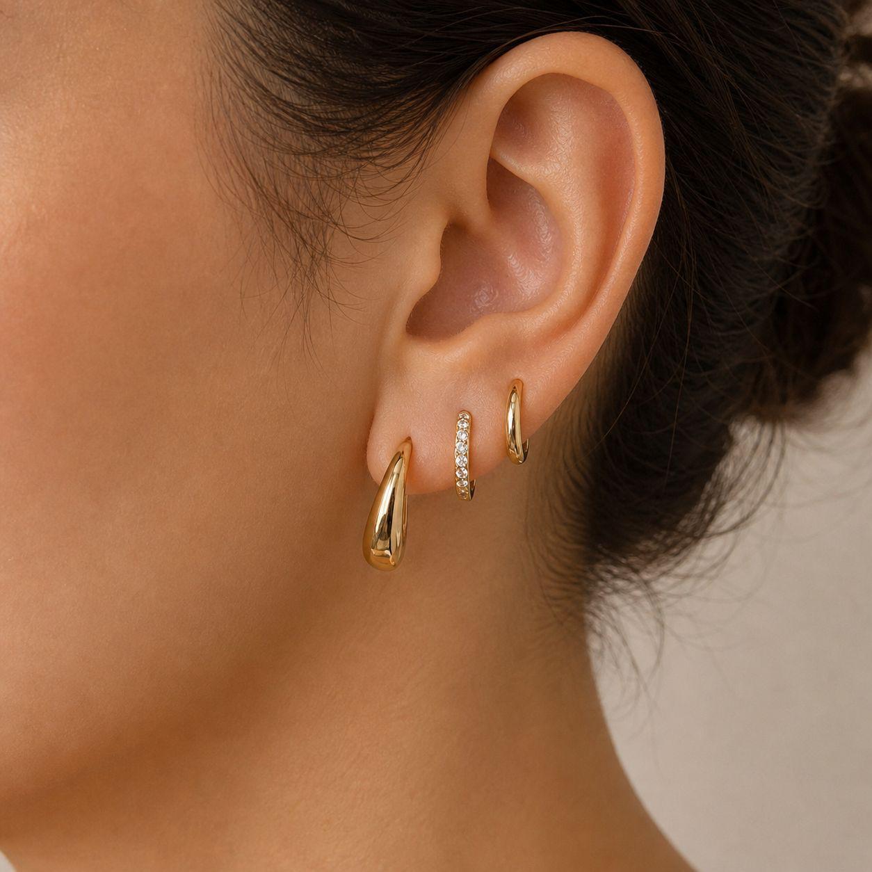 6pcs Dainty 18k Golden Hoop Earrings Set • simple everyday earrings • minimalist Stack Jewelry
