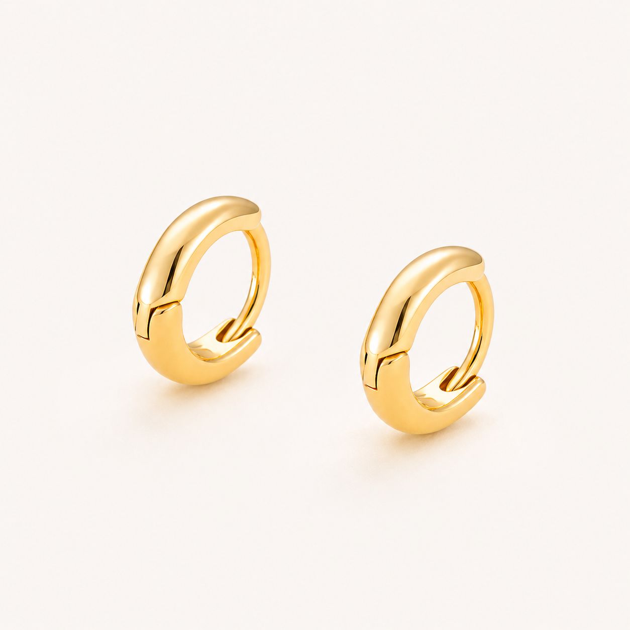 18K Gold Plated Small Hoop Earrings – Water Resistant Sterling Silver Everyday Jewelry