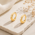 18K Gold Plated Small Hoop Earrings – Water Resistant Sterling Silver Everyday Jewelry