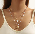 Layered Starfish Shell Necklace – 18K Gold Plated, Water Resistant Ocean Jewelry