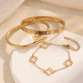 18K Gold Plated Bangle Set (3 Pieces) – Water Resistant, Tarnish-Free, Long-Lasting Shine